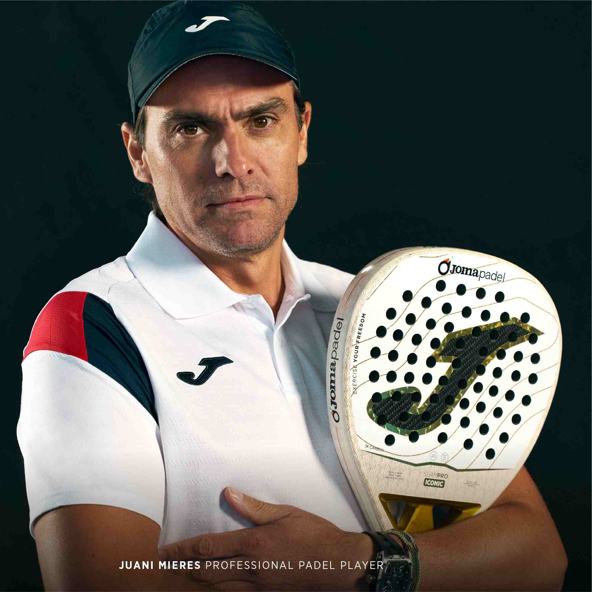Joma Padel racket Slam Pro Iconic white gold 2026