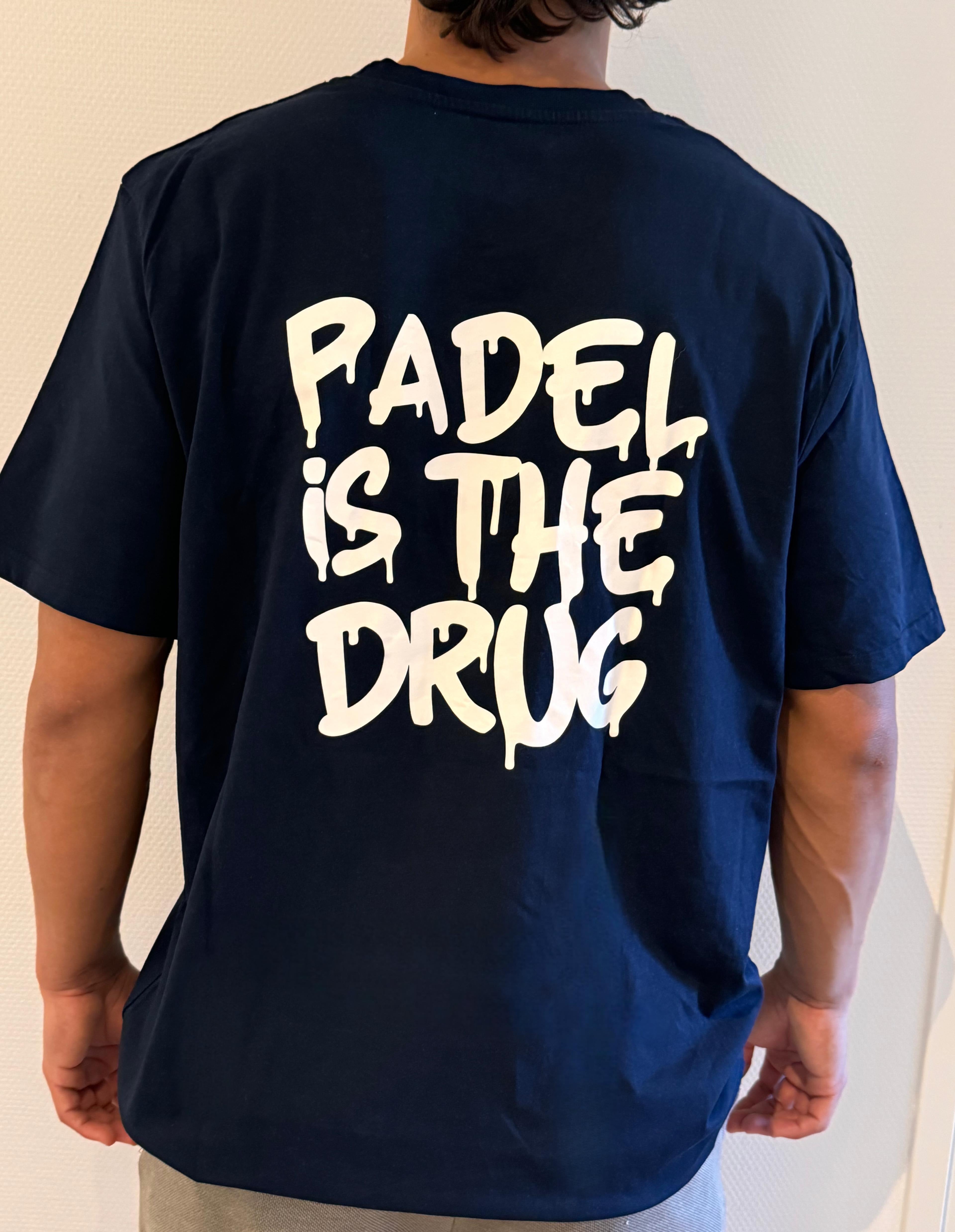 T-shirt  | Donkerblauw | Padel Is The Drug | Oude Collectie