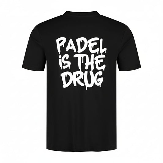 T-shirt Zwart | Katoen | Padel Is The Drug