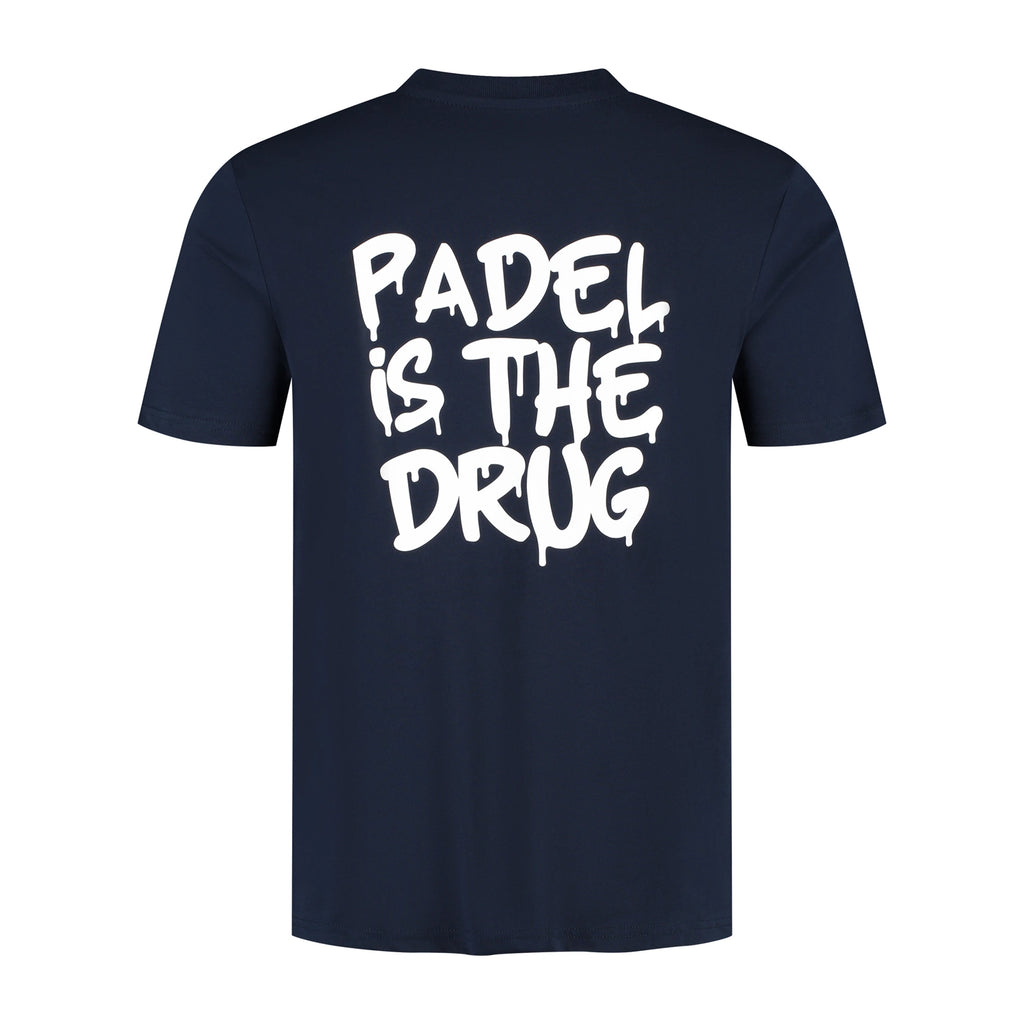 T-shirt Donkerblauw | Katoen | Padel Is The Drug